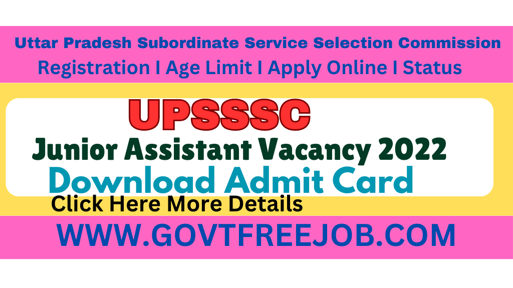 Junior Assistant Recruitment 2022