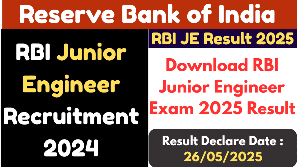 rbi je exam 2025 result