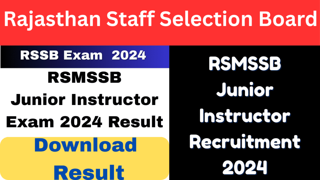 Junior Instructor Exam 2024 Result