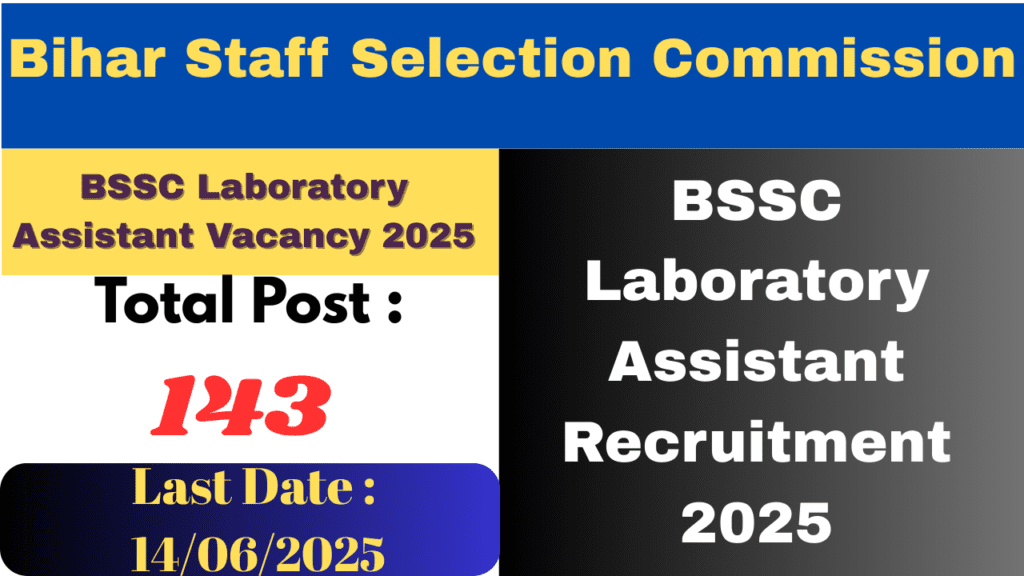 BSSC Laboratory Assistant Recruitment 2025
