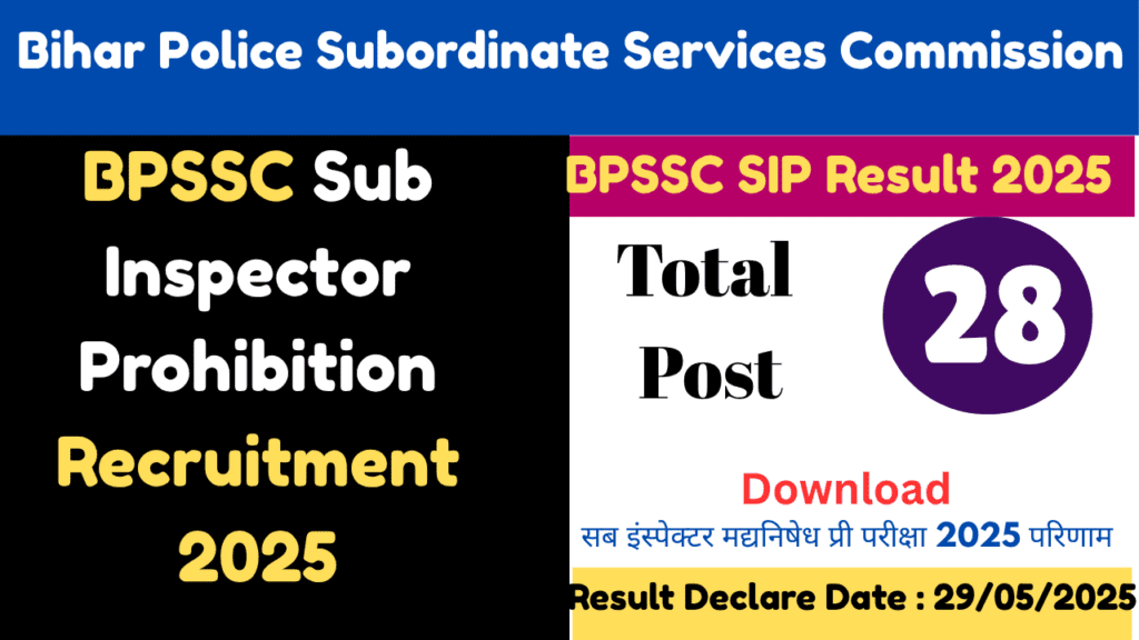 Sub Inspector SI Prohibition result