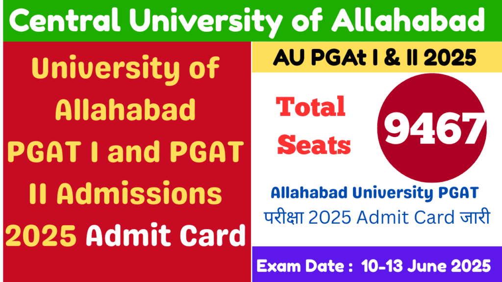 Allahabad University PGAT admit card 2025