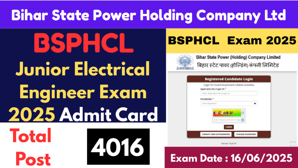 Junior Electrical Engineer admit card