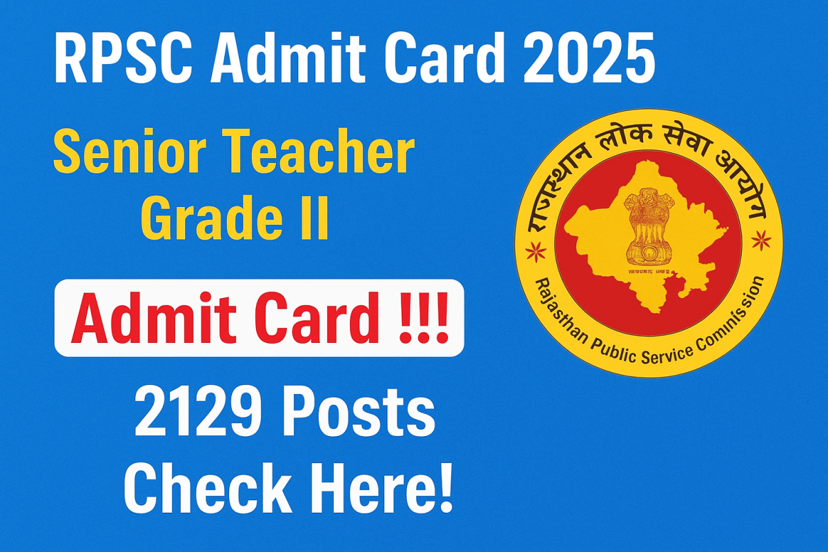 RPSC Senior Teacher Gr II Exam City Details 2025 RPSC Senior Teacher Gr II Exam City Details 2025